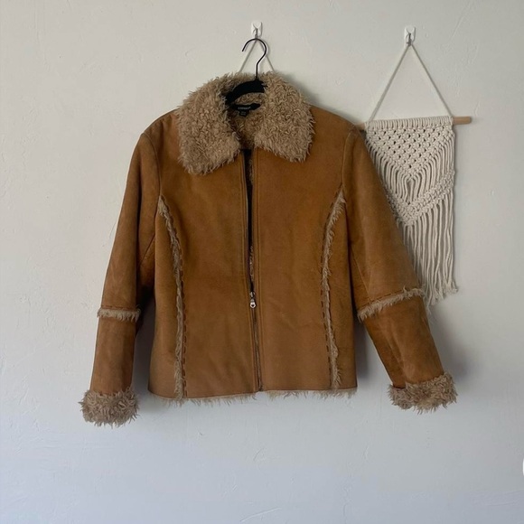 Express Vintage Penny Lane Lined Full Zip Leather Jacket - Picture 1 of 7